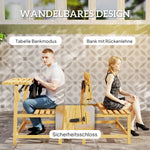 2-seater Garden Bench, Weatherproof Convertible, Teak Wood