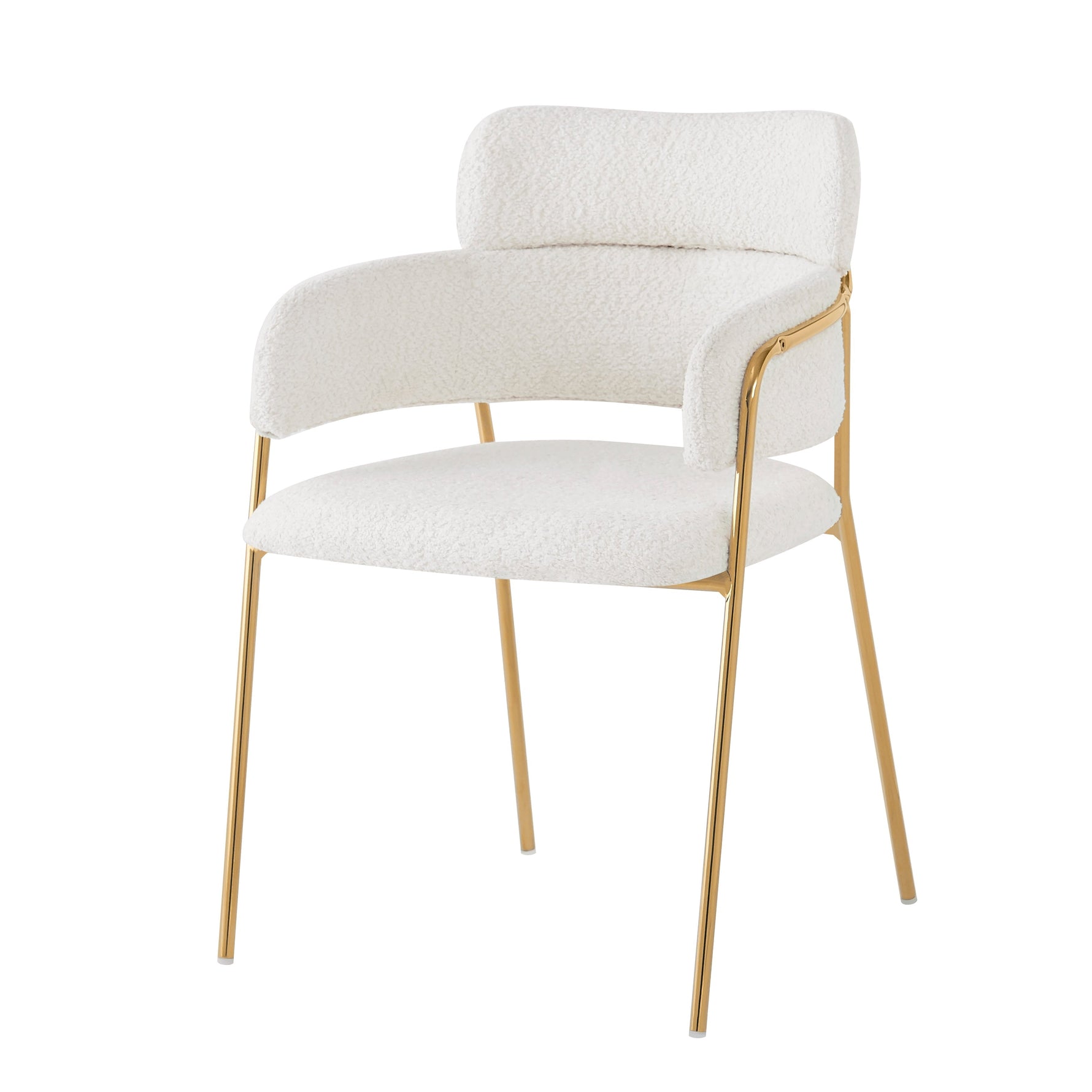 Dining Chair Set of 2 Modern Ergonomic Gold Legs - Beige
