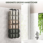 Towel Rail Wall Mounted, 6 Large Towel Holder, Metal