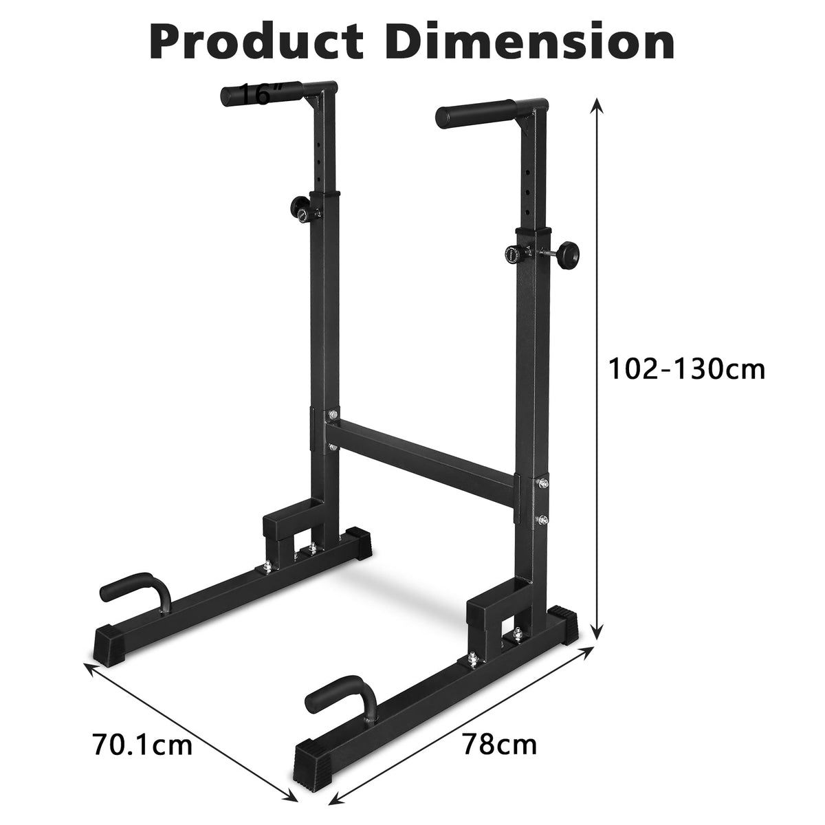 Dip Stand, Adjustable Height, Heavy Duty with Slip-Proof Grips, Multi-Functional for Tricep Dips