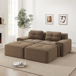 Cloud Modular Sofa U-Shaped Ottoman 2-Seater Deep Seat - Corduroy Brown