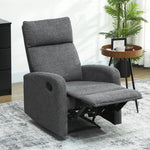 Recliner Chair, Adjustable Leg Rest, Living Room, Fabric, Grey