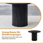 Round Dining Table 100cm 4-6 Seater Storage Base - Black MDF