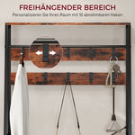 Hall Tree with Bench, Shoe Rack & 2 Drawers - Brown