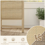 Folding Screen 3-Part Room Divider PP Rattan, Natural