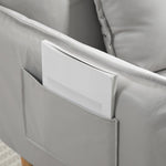 2-in-1 Armchair, Adjustable Backrest, Microfiber Cloth, Light Grey
