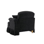 Windsor Sofa RSF with 1 Cushion and Removable Skirt, Black Chenille
