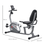 Recumbent Exercise Bike with LCD Display, 8 Magnetic Resistance Levels and Heart Rate Sensors, Black
