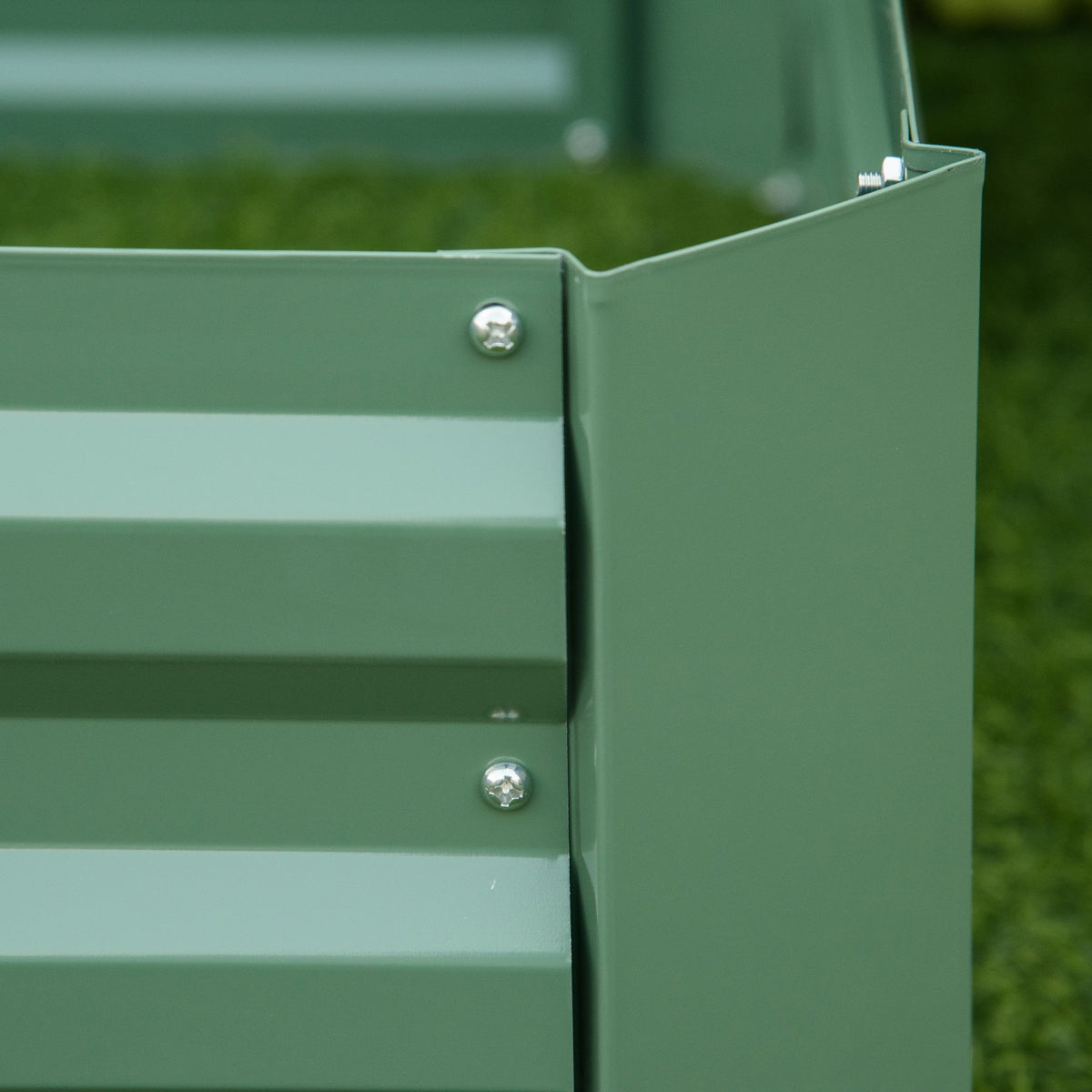 Garden Bed Planter 100x100x30cm for Vegetables & Flowers, Galvanized Steel Green