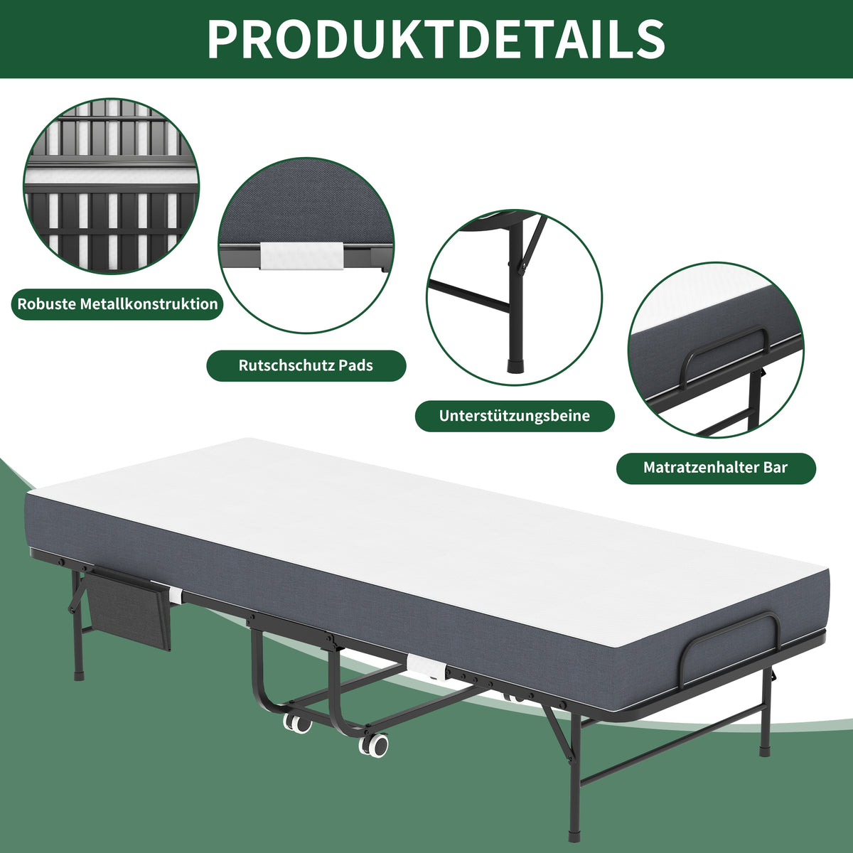 Children's Bed with Safety Rails for Ages 3-8, MDF, White