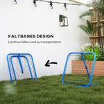 Football Rebounder, Foldable Adjustable Goal Kicker, Metal Blue