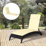 Lounger Cushion, Garden Lounger Upholstery, Polyester Cotton, Cream White