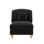Windsor Armless Cloud Sofa with Chenille Fabric and 1 Cushion, Black