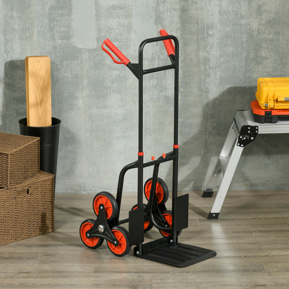 DURHAND Stair Climber Sack Barrow, 150 kg Foldable, Steel