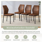 Dining Chairs Set of 4, Lightweight Luxury Style with Tech Fabric and Metal Legs, Brown and Black