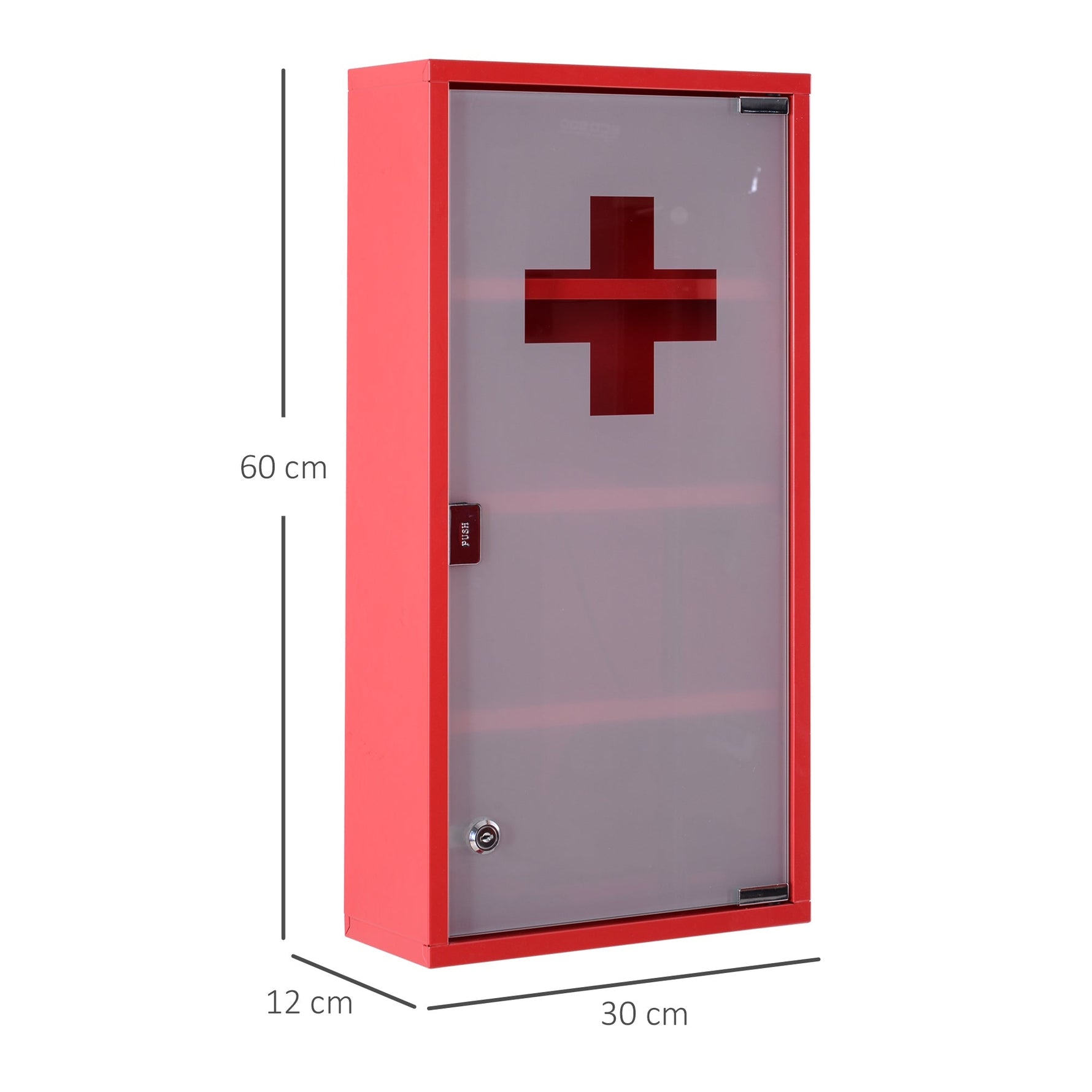 First Aid Cabinet, Locking Storage for Home/Office, Stainless Steel Model 3