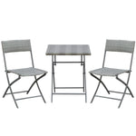 Polyrattan Bistro Set, 2-Person Garden Furniture, Grey