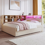 Sofa Bed 140x200 Pull-out Bed USB Storage Beige