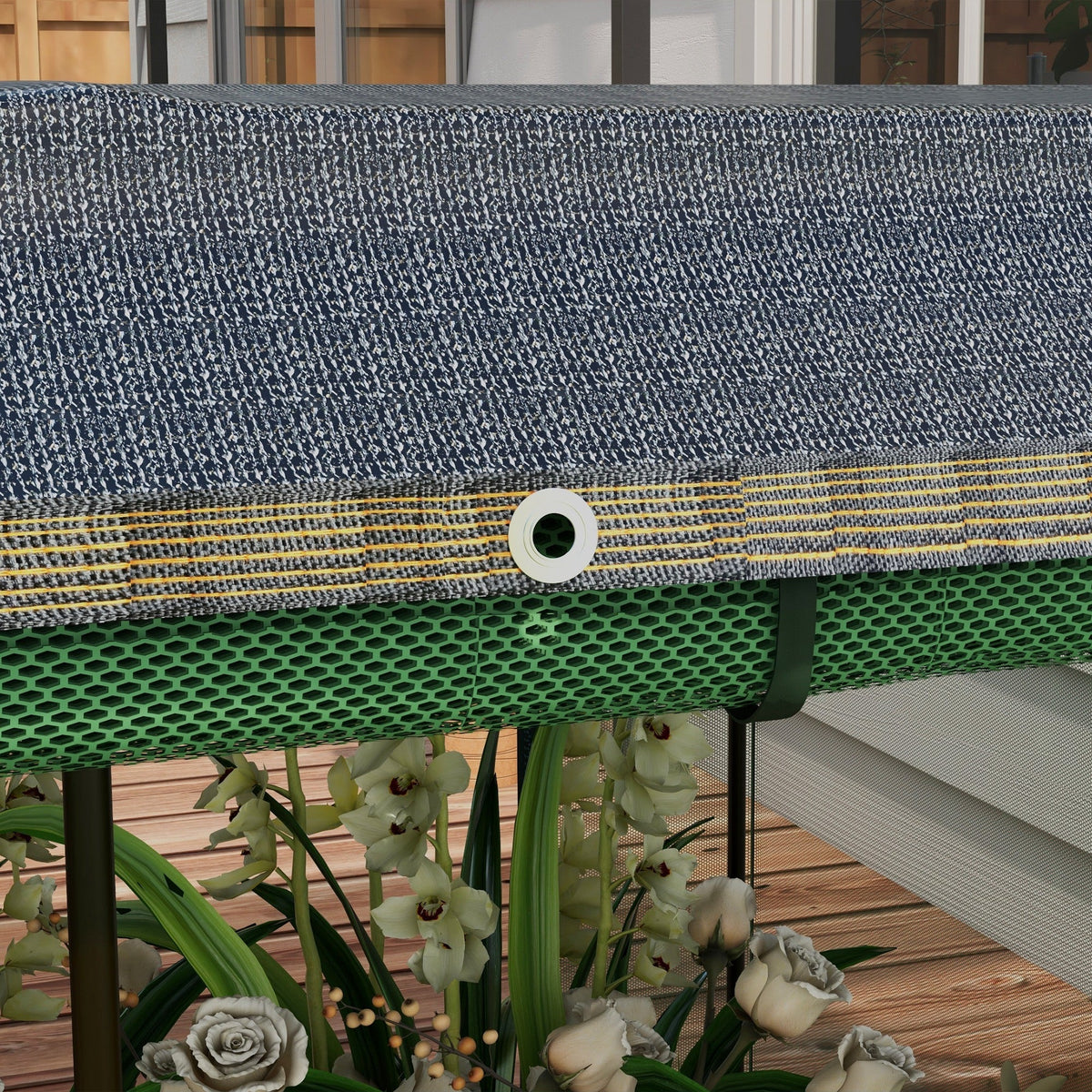 Raised Garden Bed, Steel, Bird Netting, 230x110x110cm, Dark Grey