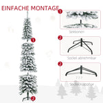 Artificial Christmas Tree, Slim Snow-Covered Fireproof, 210 cm, Green/White