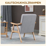 Wing Chair with Armrests, Scandi Design, Light Grey