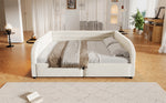 Upholstered Platform Bed 140x200, Hydraulic Storage & LED, Beige