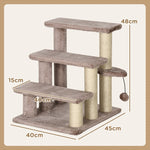 Cat Tree, 3 Steps Play Ball, Brown