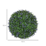Artificial Lavender, 42 cm Ball Shape, Set of 2, Purple + Green