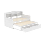 Sofa Bed 90*200, Pull-Out 90*190, 2 Drawers, Storage, USB Socket, Wooden, White