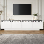 Modern TV Cabinet 4 Doors Wave Design 170x40x45cm