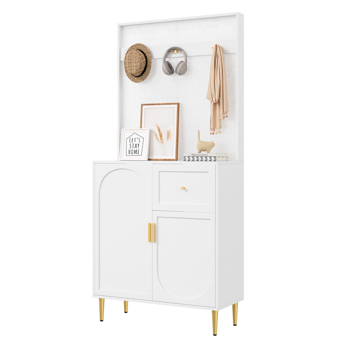 Wardrobe Set, Compact Hallway Cupboard with Shelf & Shoe Storage, 80x175.5x35 cm