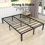Metal Bed Frame 140x200 cm - Sturdy Platform Bed, Metal