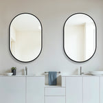 Arch Wall Mirror 60x90 cm HD Copper-Free, Black Aluminum Frame