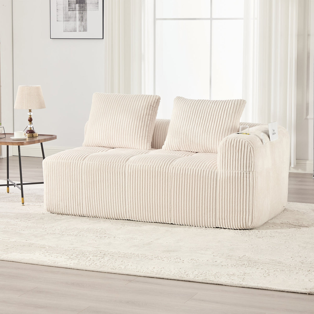 Two-Seater Sofa Storage Pocket Drink Holder - Corduroy