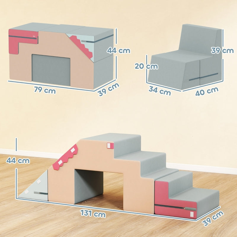 Soft Play Blocks Set, 2-Piece Toddler Climbing & Building, Colorful Foam