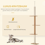 Cat Tree, Height Adjustable Climbing Play Tree, Khaki