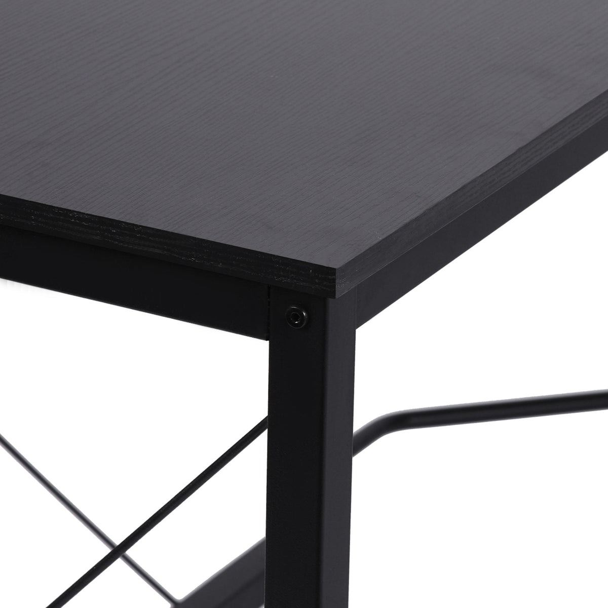 L-shaped Corner Computer Desk, 150x150x76cm Modern Office/Home Desk, Black MDF