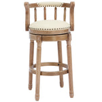 Cow Top Leather Bar Stools 360° Swivel with Backs, Bar/Counter Height - Wooden