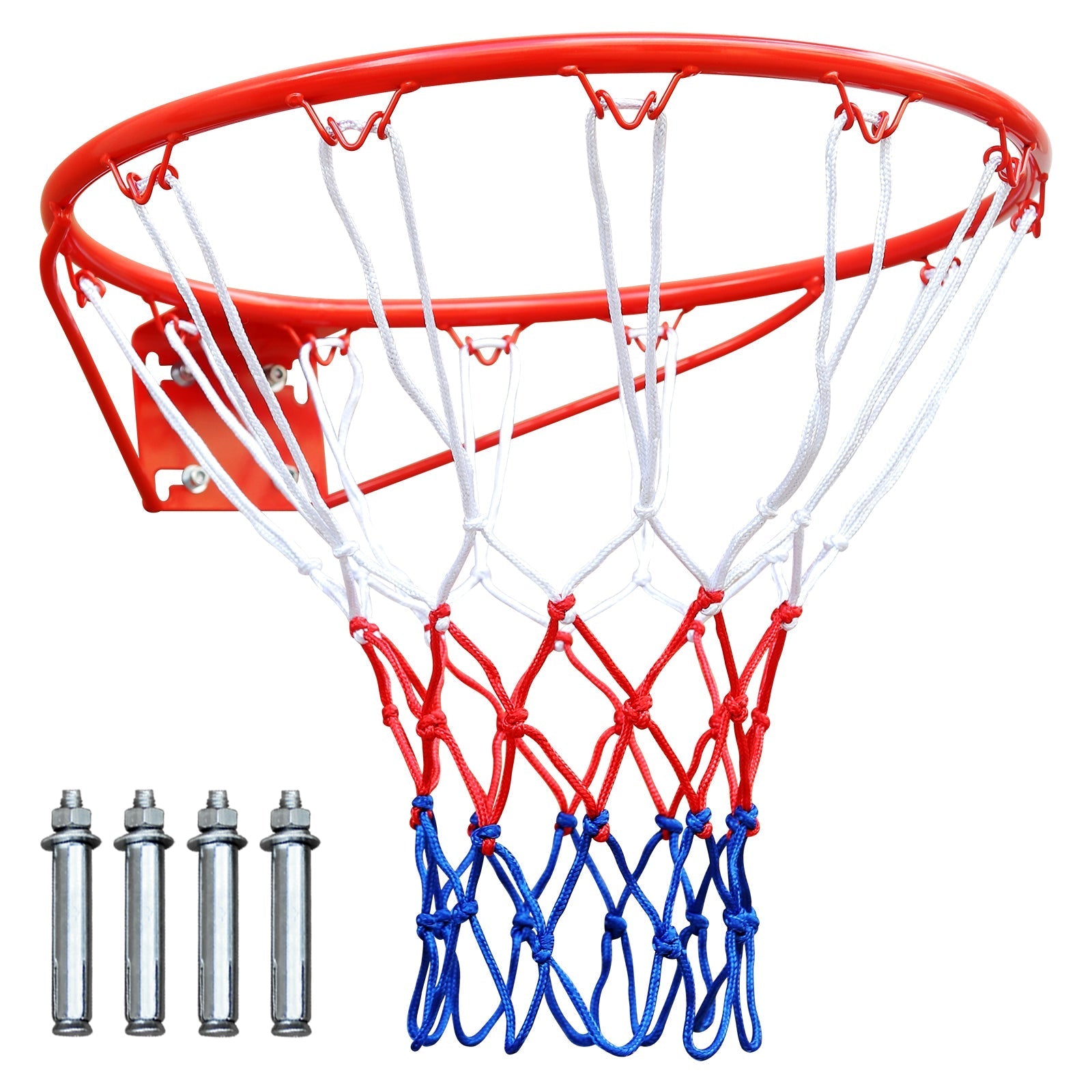 Basketball Rim Replacement, Heavy Duty, Wall/Door Mounted, In-Ground & Wall-Mounted, Red