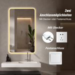LED Bathroom Mirror 60x100 cm - Anti-Fog Dimmable Frosted Glass