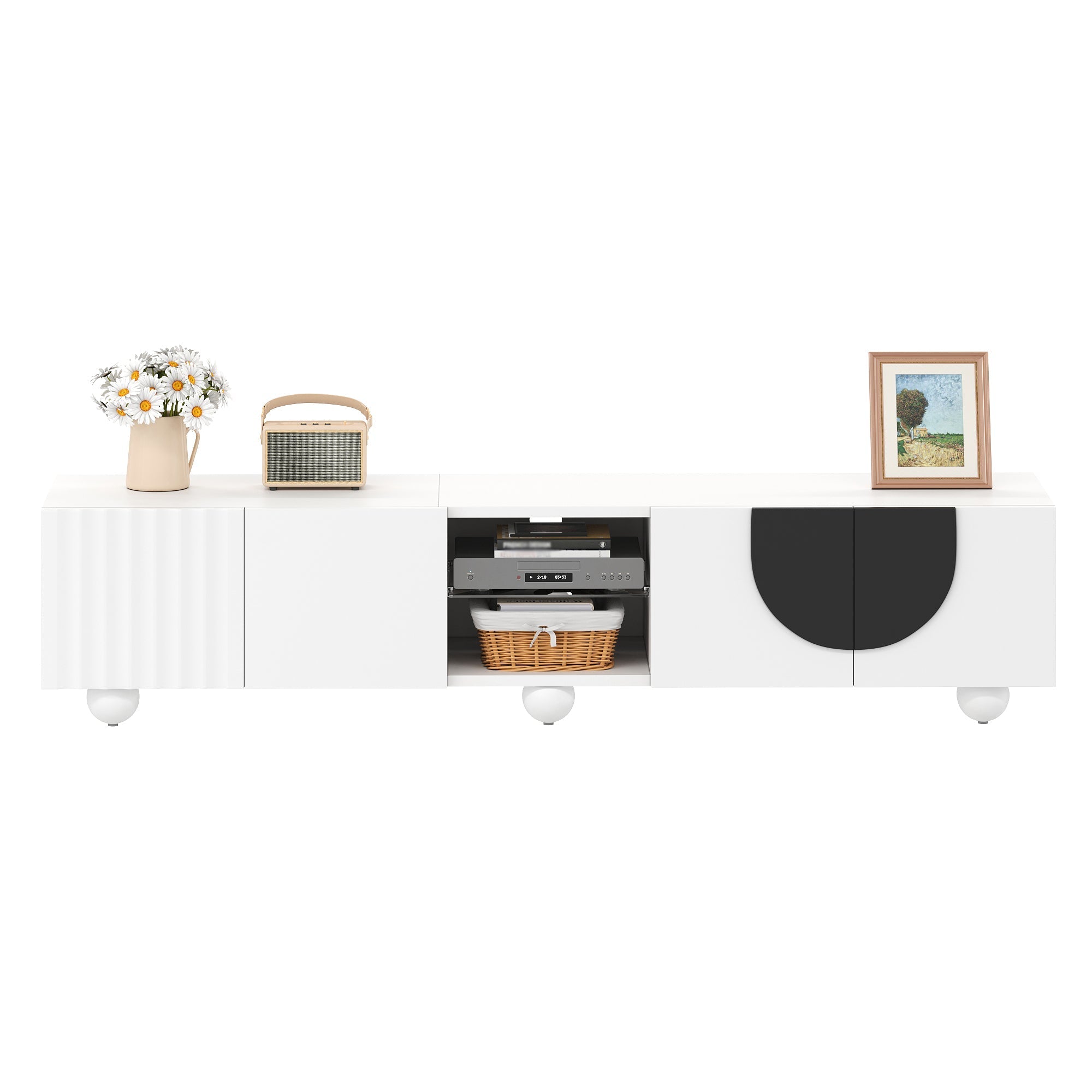 TV Stand 180x40x41.5cm Low Unique Design Modern