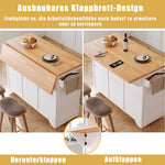 Multifunctional Kitchen Trolley App LED Folding Table 3 Drawers