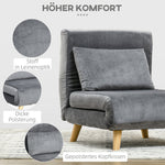 Sleeper Chair Folding Bed Adjustable Backrest - Velvet Grey
