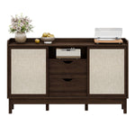 Sideboard Sliding Doors Double Drawers Multifunctional Storage