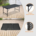 Folding Table 125cm, Portable Heavy Duty, Black