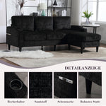 Sofa with Footstool & Storage, 4-Seater with Cup Holder, Velvet