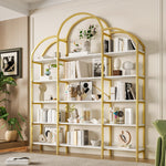 Cloud Shape Display Shelf 170x190cm 5-Tier Storage Steel Tube MDF Gold + White