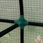 Greenhouse with 2 Roll-Up Doors, Windproof with Side Window and UV Protection, PE Green