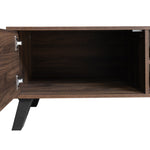 Modern TV Cabinet 2 Doors 2 Open Compartments 160.5cm - Dark Wood Grain