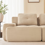 Boneless Modular Sofa Deep Seat Sleeper - Corduroy Beige